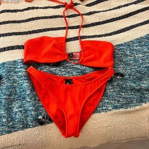Orange Triangl Bathing Suit